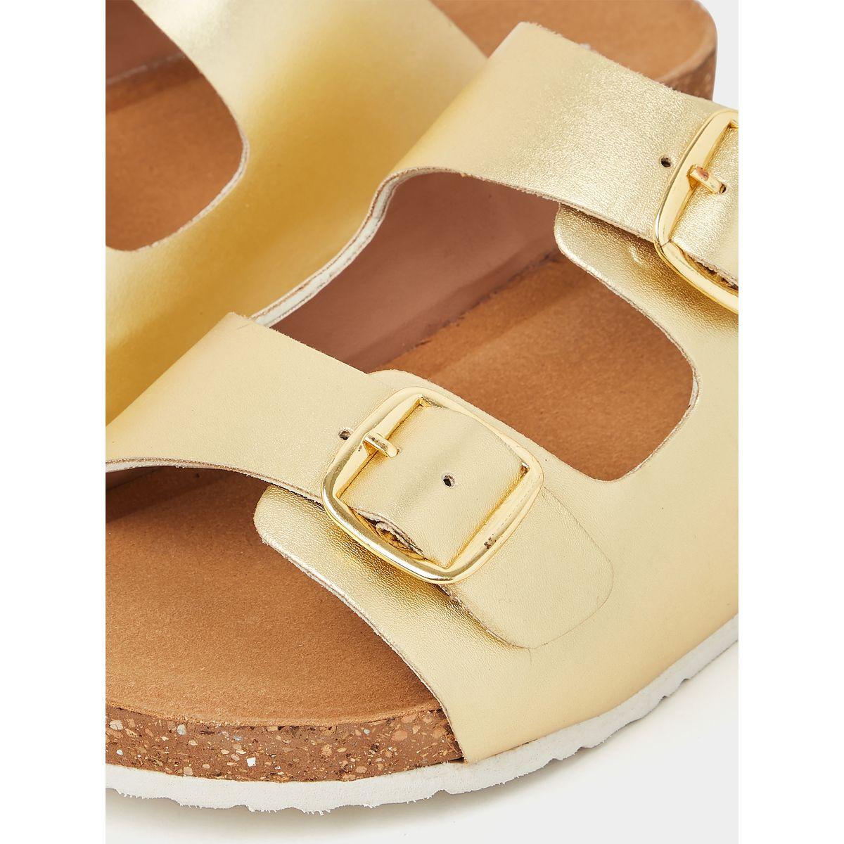 Styli Double Band Buckle Trim Comfort Sandals-women-shoes-sandals-flats-image-4