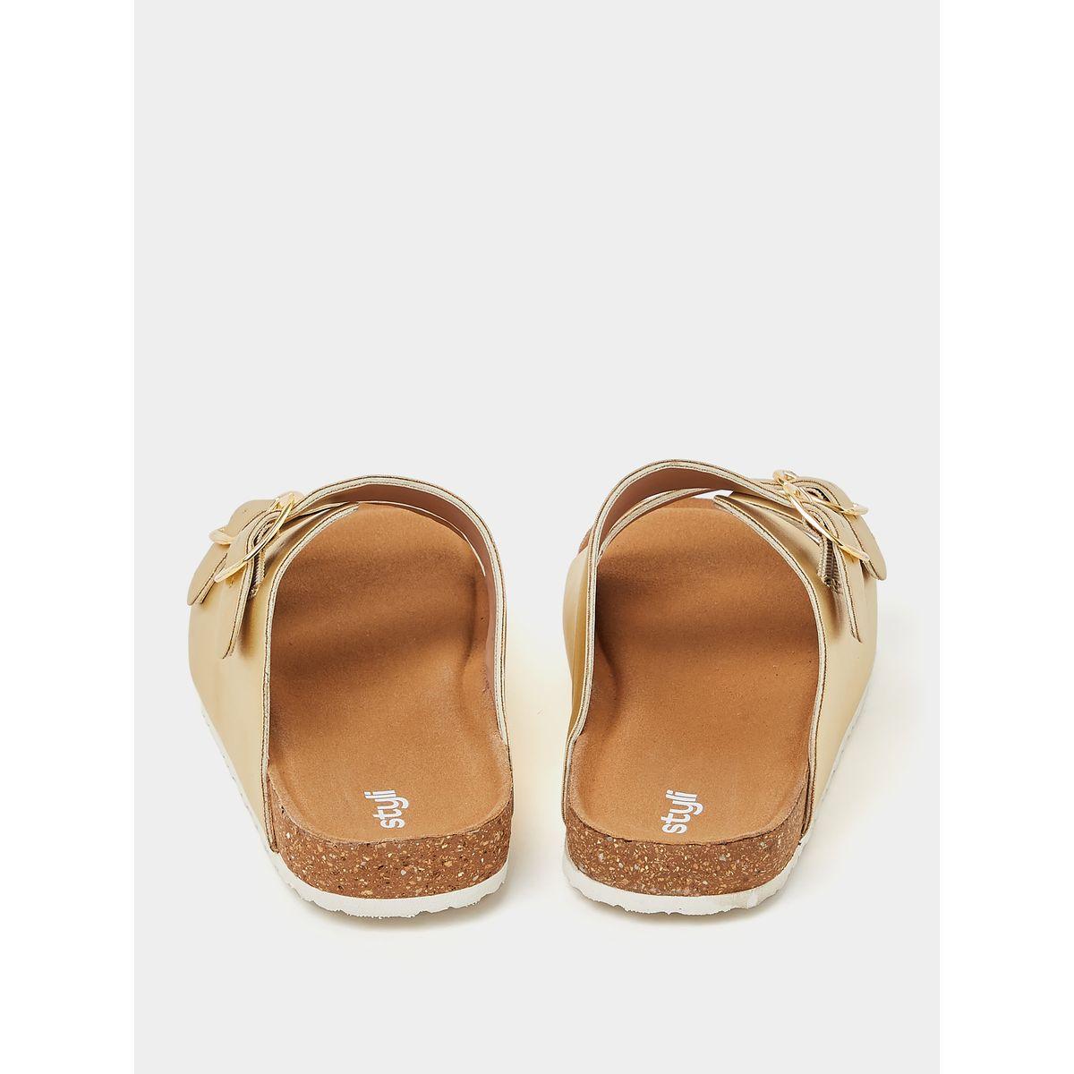 Styli Double Band Buckle Trim Comfort Sandals-women-shoes-sandals-flats-image-5