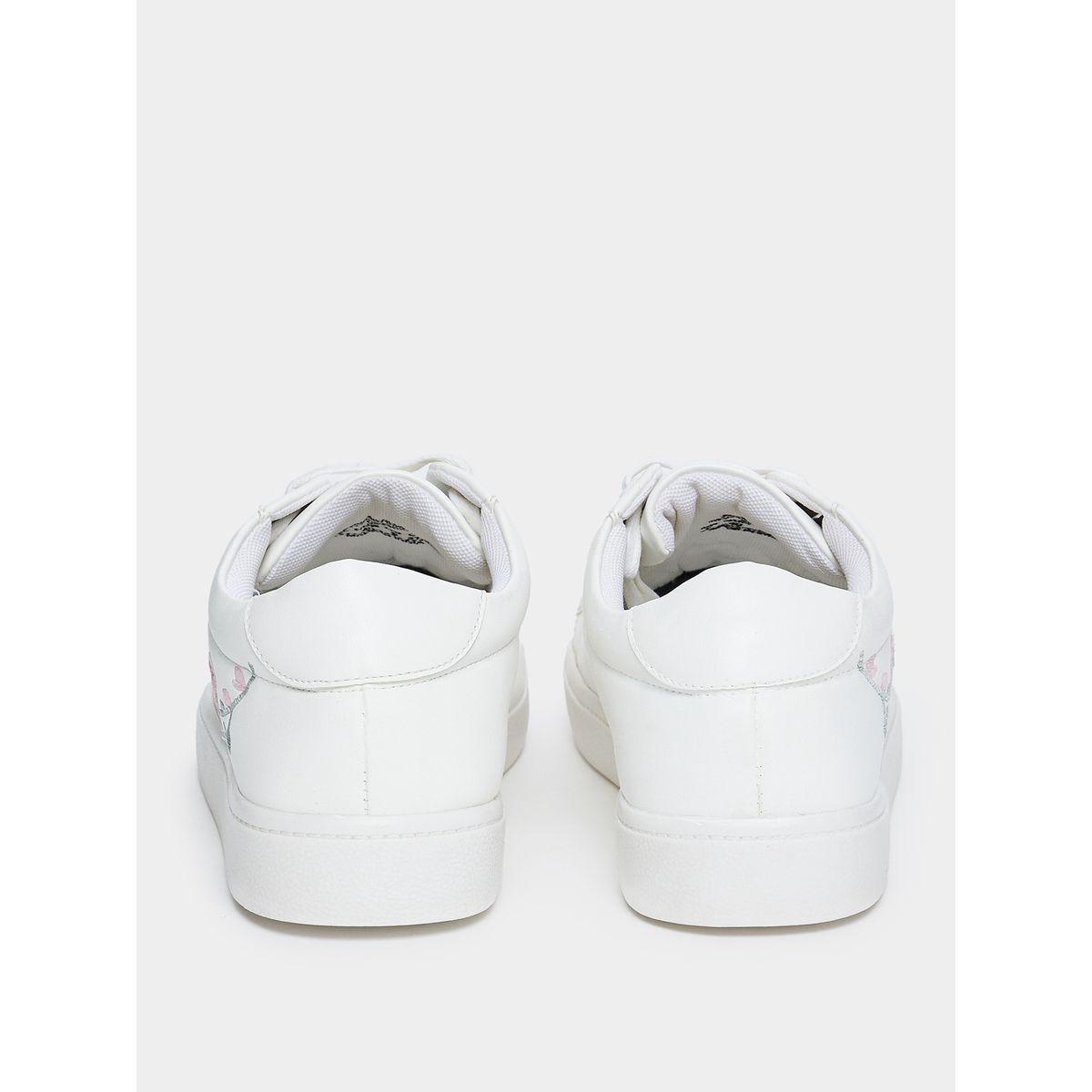 Styli Embroidered Rose Lace Up Sneakers-women-shoes-sneakers-image-3