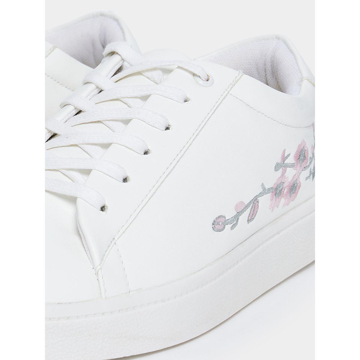 Styli Embroidered Rose Lace Up Sneakers-women-shoes-sneakers-image-5