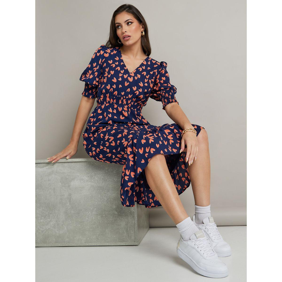 فستان ميدي مطبع بالكامل-women-clothing-dresses-image-1