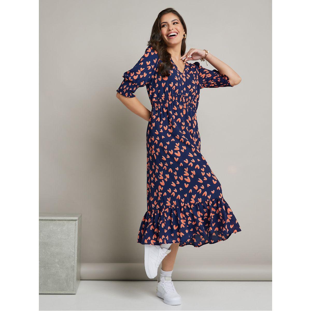 Styli All Over Heart Print A-Line Midi Dress-women-clothing-dresses-image-2