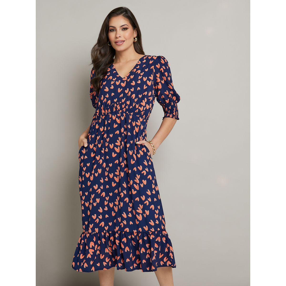 Styli All Over Heart Print A-Line Midi Dress-women-clothing-dresses-image-3