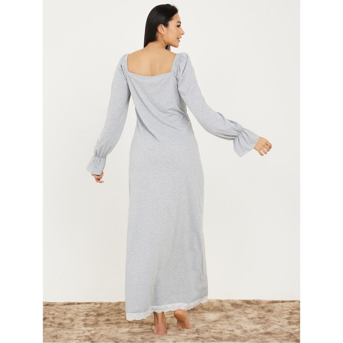 قميص نوم بتفاصيل دانتيل وكشكش-women-clothing-nightwear-nighties-image-4