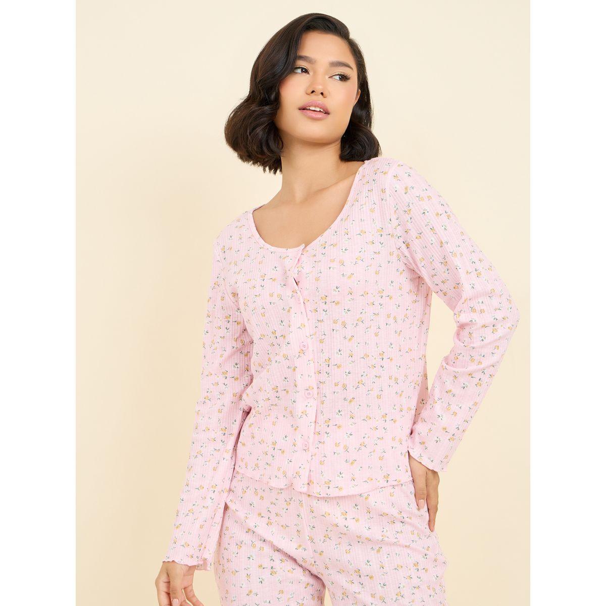 Styli Unwind Ditsy Floral Print Shirt and Pyjama Set-women-clothing-nightwear-pyjamas-longsets-image-3
