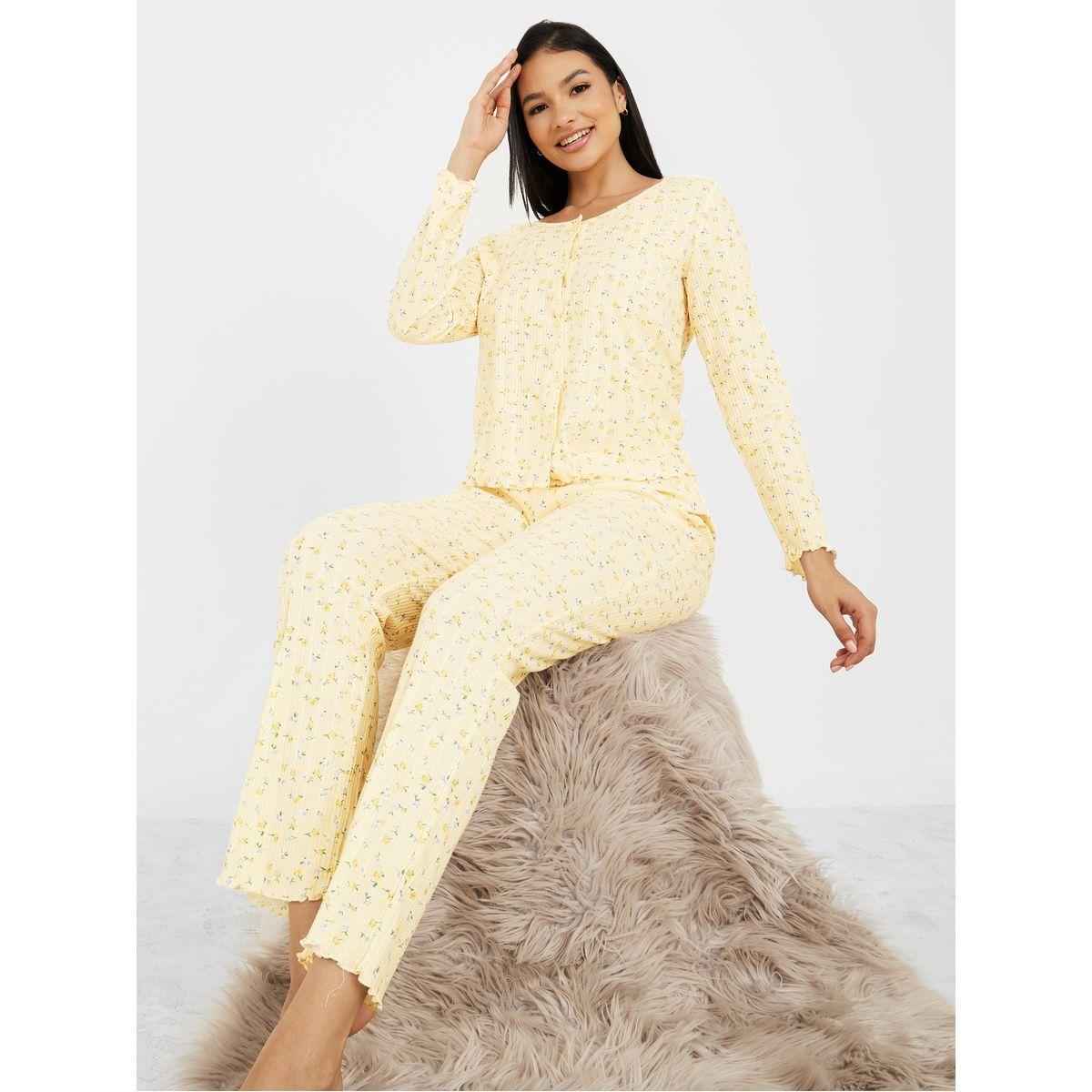 Styli Unwind Ditsy Floral Print Shirt and Pyjama Set-women-clothing-nightwear-pyjamas-longsets-image-1