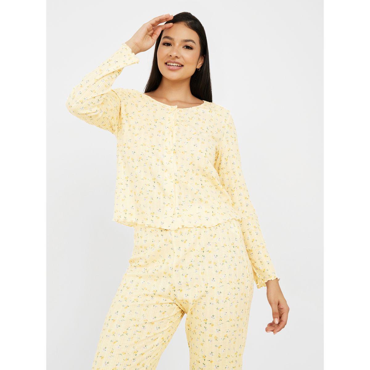 Styli Unwind Ditsy Floral Print Shirt and Pyjama Set-women-clothing-nightwear-pyjamas-longsets-image-3