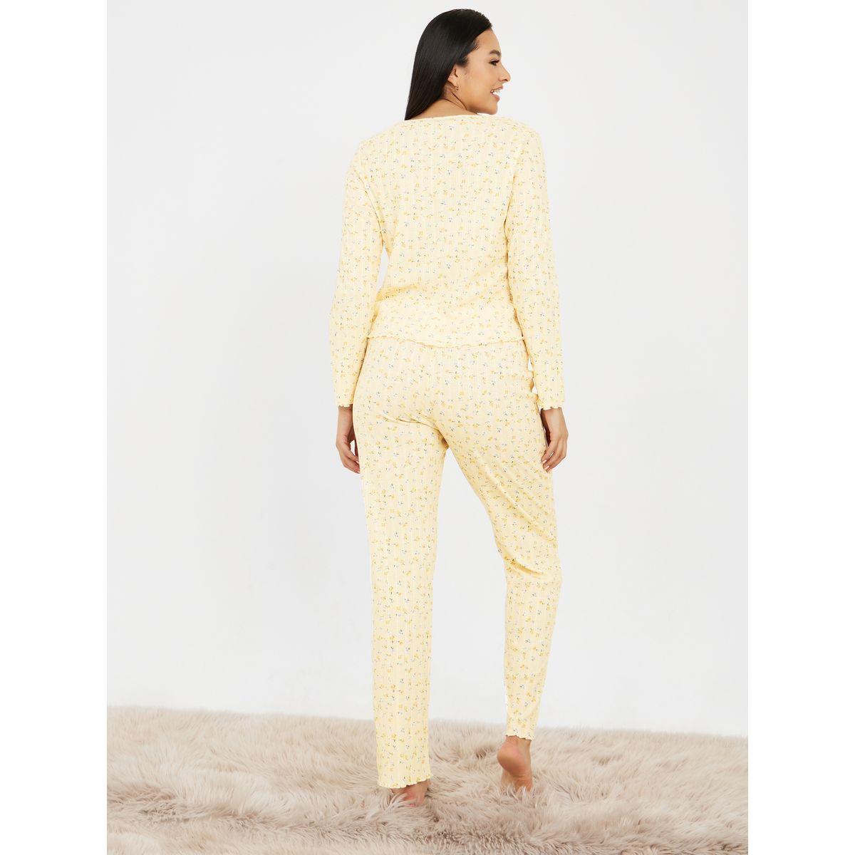 Styli Unwind Ditsy Floral Print Shirt and Pyjama Set-women-clothing-nightwear-pyjamas-longsets-image-6
