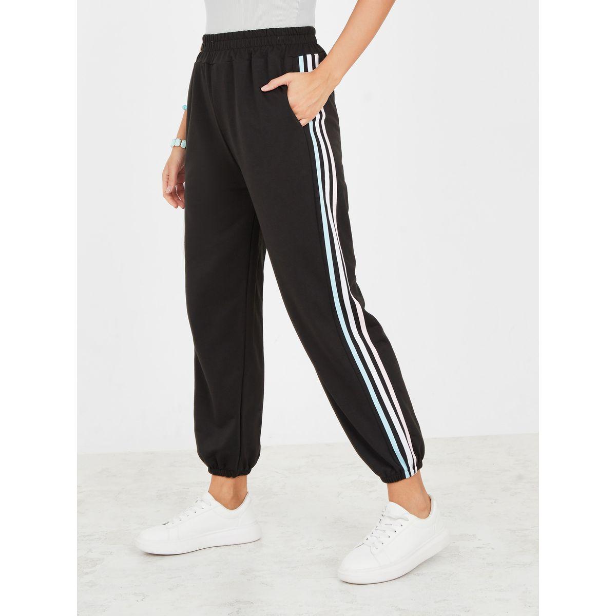 بنطال بخطوط جانبية ورباط خصر-women-clothing-bottoms-trousers-image-1