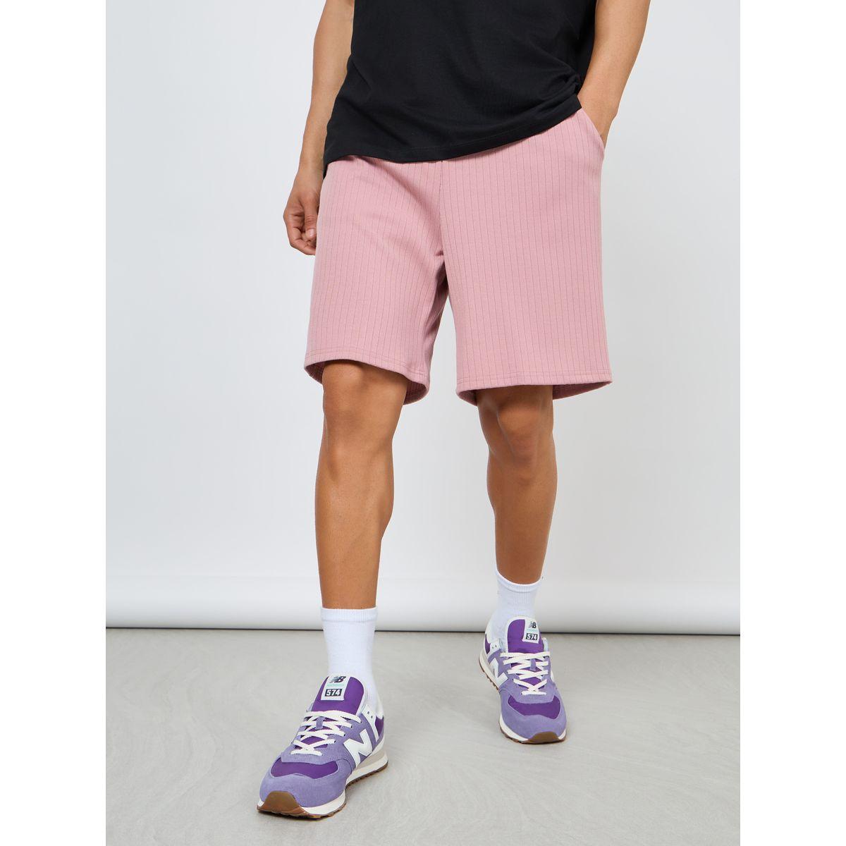 Styli Textured Striped Shorts with Drawstring Detail-men-clothing-bottoms-shorts-image-1