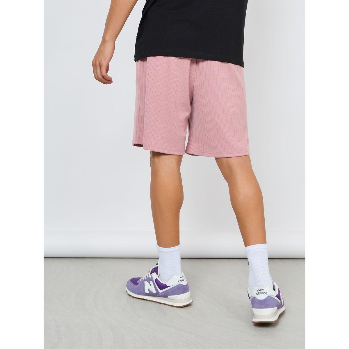 Styli Textured Striped Shorts with Drawstring Detail-men-clothing-bottoms-shorts-image-4