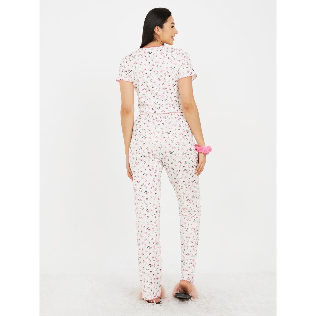 طقم بيجاما من ( تيشيرت + بنطال )-women-clothing-nightwear-pyjamas-longsets-image-6