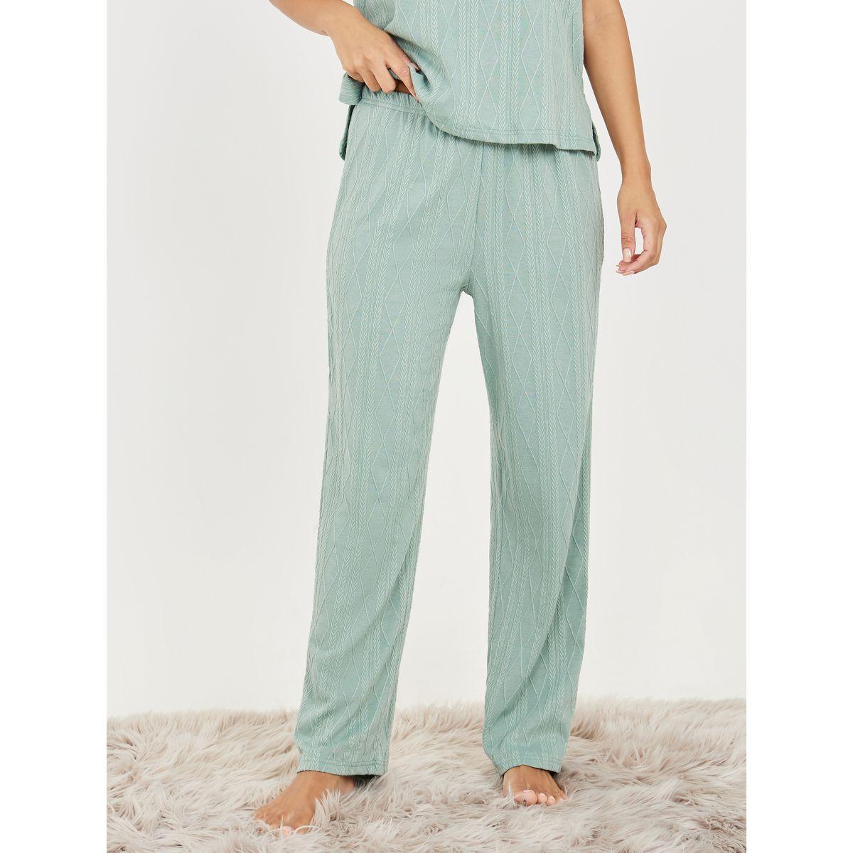 Styli Unwind Textured T-shirt and Pyjama Set-women-clothing-nightwear-pyjamas-longsets-image-5