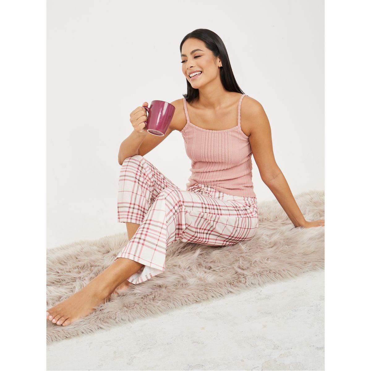 Styli Unwind Textured Cami and Pyjama Set-women-clothing-nightwear-pyjamas-longsets-image-1
