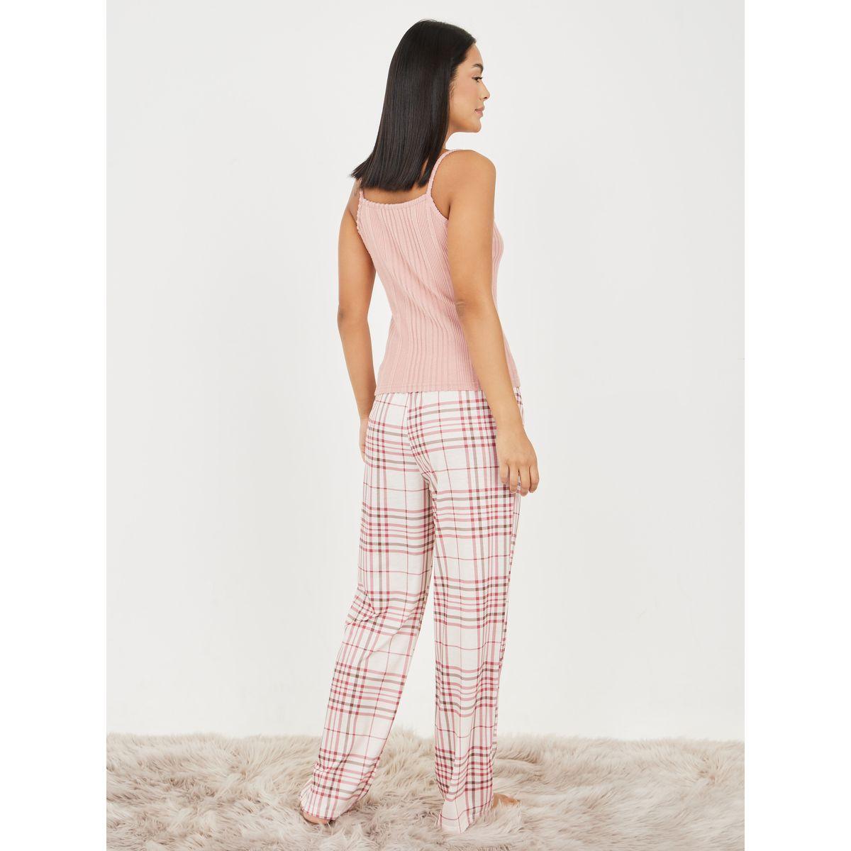 Styli Unwind Textured Cami and Pyjama Set-women-clothing-nightwear-pyjamas-longsets-image-7
