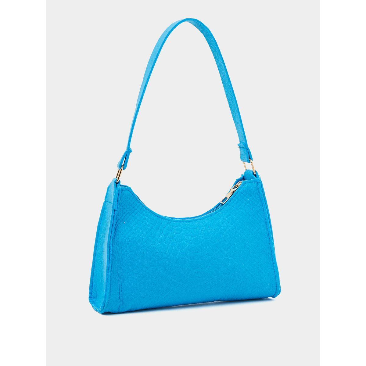 Styli Croc Textured Baguette Handbag-women-bagsandwallets-handbags-image-1