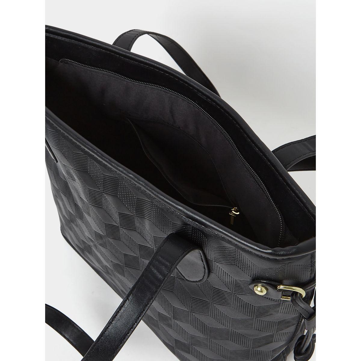 Styli Diamond Textured Tote Bag-women-bagsandwallets-handbags-image-4