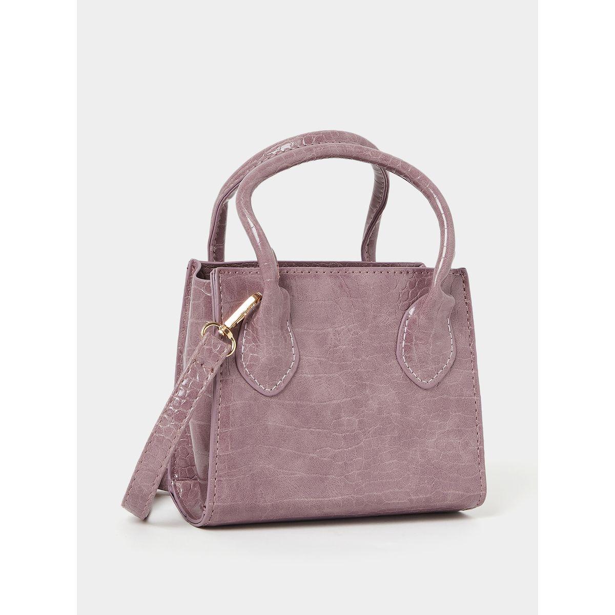 Styli Croc Textured Handbag with Zip Closure-women-bagsandwallets-handbags-image-1