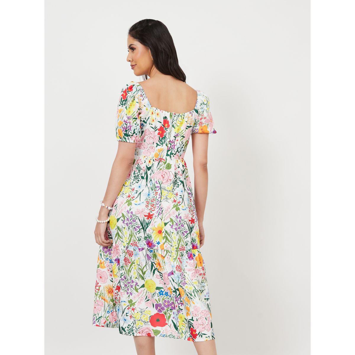 Styli Flora Print Puff Sleeve Midi Dress-women-clothing-dresses-image-4
