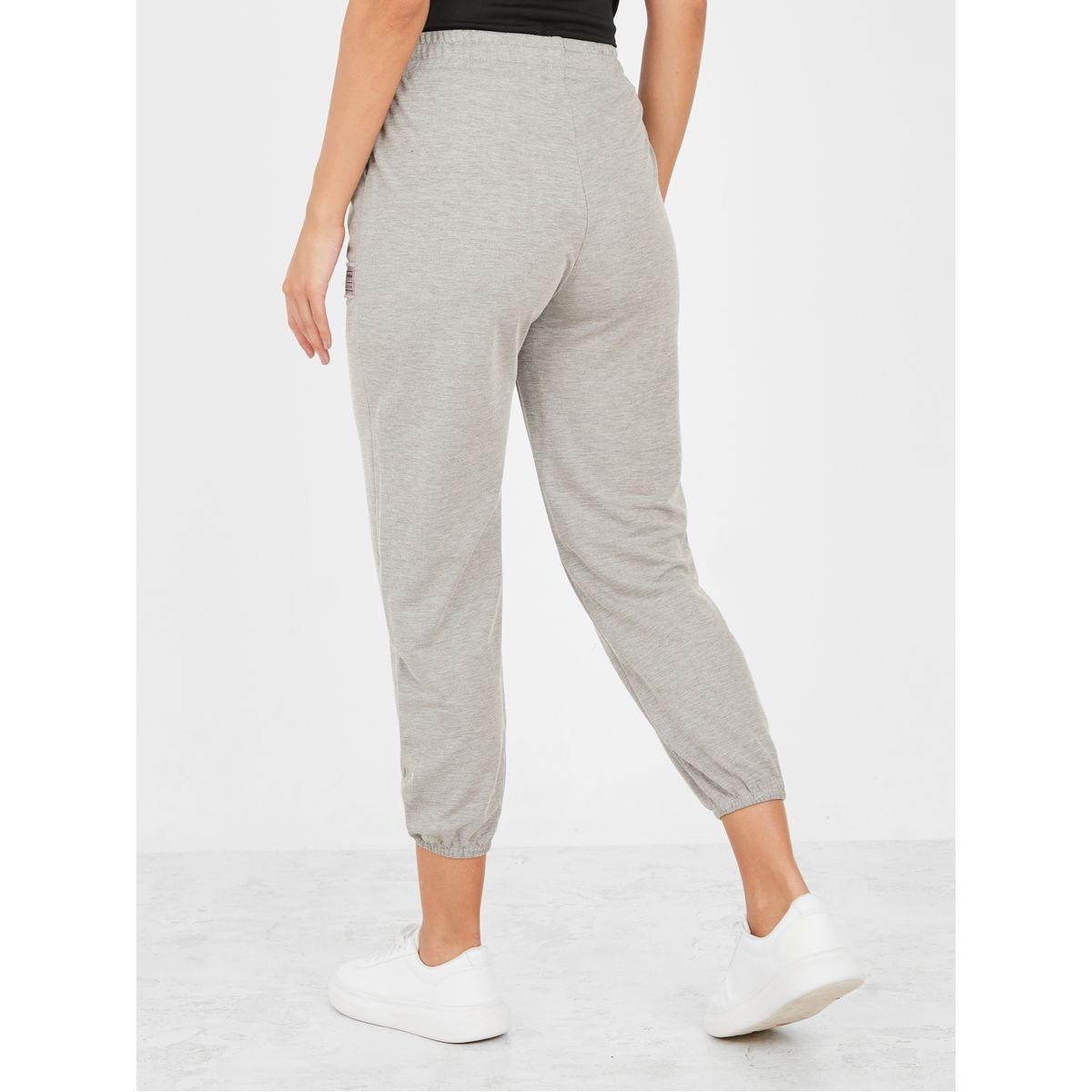 Styli Patch Detail Solid Joggings-women-clothing-bottoms-trousers-image-4
