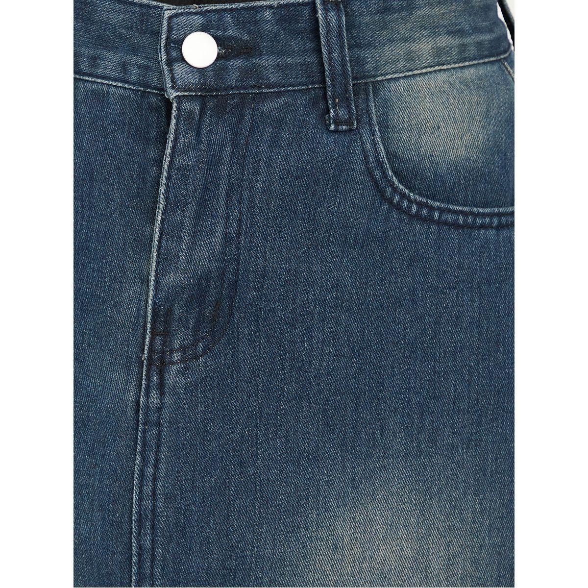 Styli Solid Front Slit Denim Skirt-women-clothing-bottoms-skirts-image-3