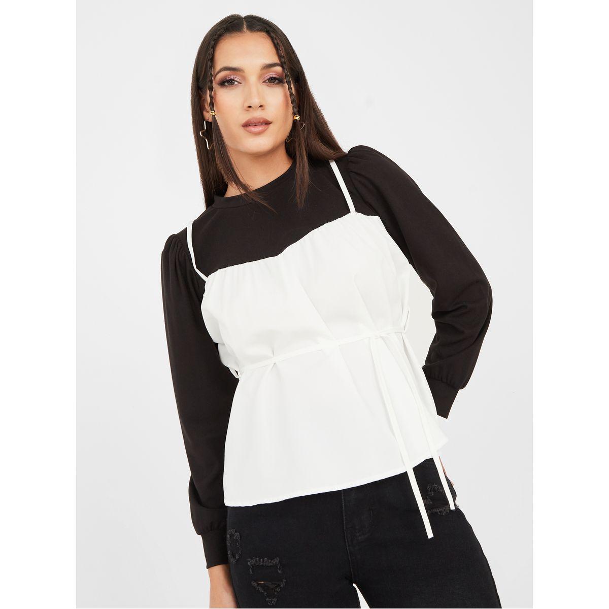بلوزة كاجوال 2 في 1-women-clothing-shirtsandblouses-blouses-image-1