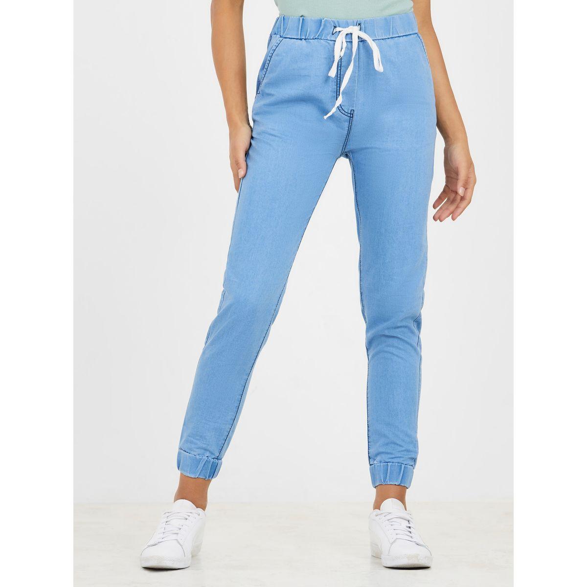 Styli Mid Rise Tapered Fit Jeans with Drawstring-women-clothing-bottoms-jeans-image-1