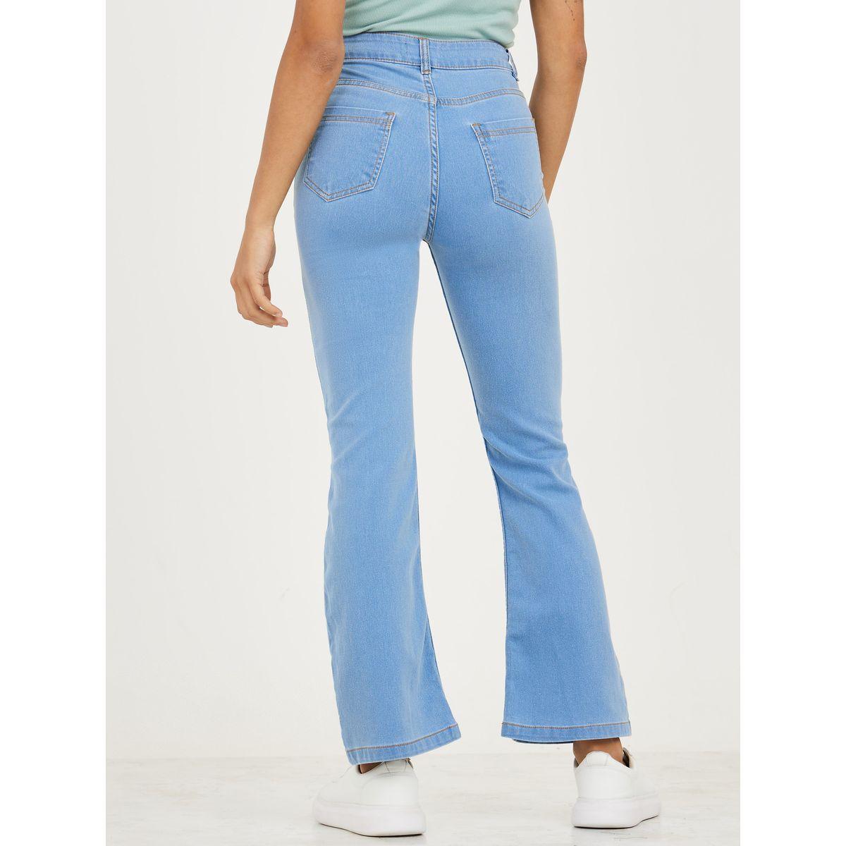 Styli High Rise Flared Leg Jeans with Pockets-women-clothing-bottoms-jeans-image-4