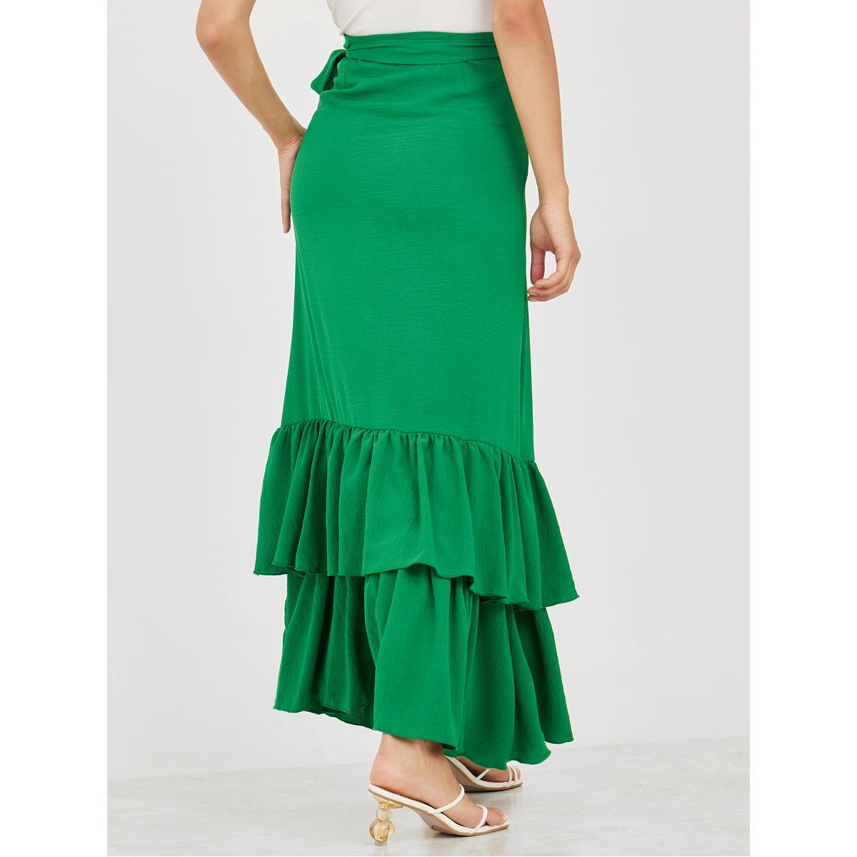 تنورة طويلة بنمط لف وكشكش-women-clothing-bottoms-skirts-image-4