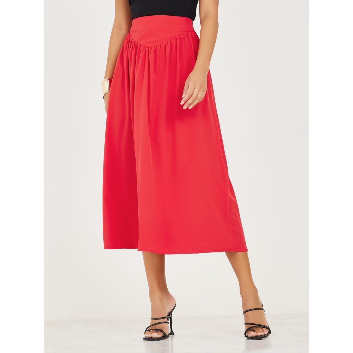 تنورة ميدي منسوجة بخصر عريض-women-clothing-bottoms-skirts-image-1