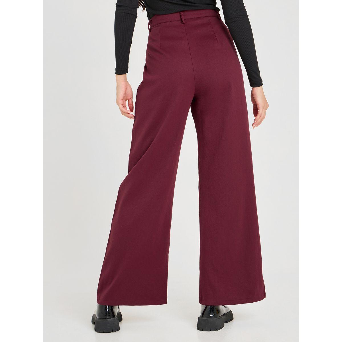 Styli High Rise Fold Pleat Wide Leg Trouser-women-clothing-bottoms-trousers-image-4