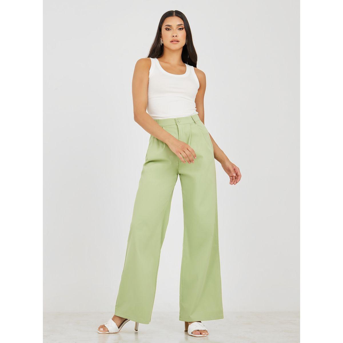 Styli High Rise Fold Pleat Wide Leg Trouser-women-clothing-bottoms-trousers-image-2