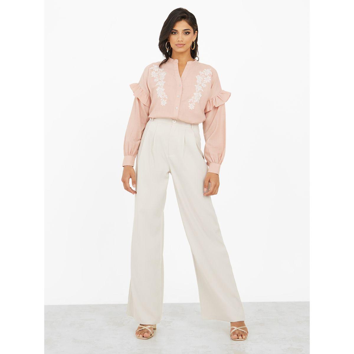 بنطال واسع الأرجل بخصر عالي-women-clothing-bottoms-trousers-image-2