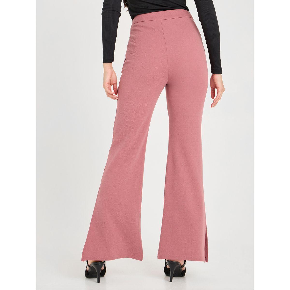 Styli High Rise Flared Trouser with Side Slit-women-clothing-bottoms-trousers-image-5