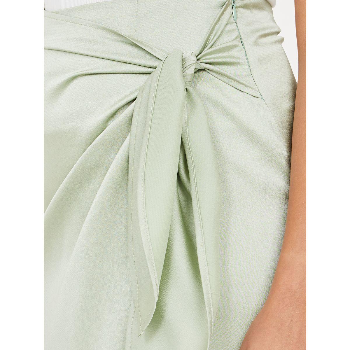 Styli Satin Wrap Midi core skirt-women-clothing-bottoms-skirts-image-3