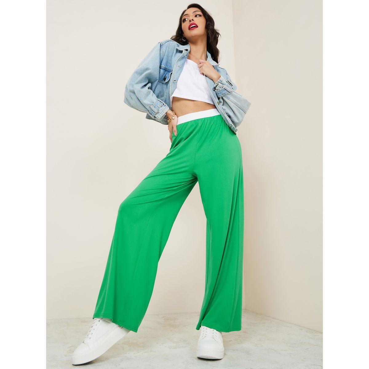 بنطال واسع مع خصر بلون مغاير-women-clothing-bottoms-trousers-image-2