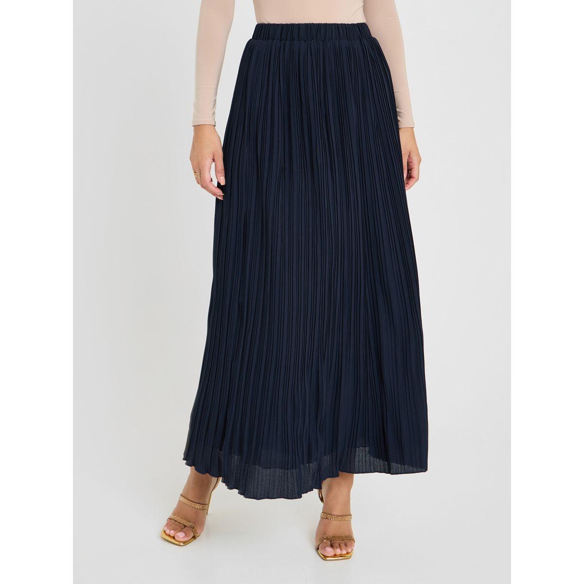Styli Elastic Waist Pleated A-Line Maxi Skirt-women-clothing-bottoms-skirts-image-1