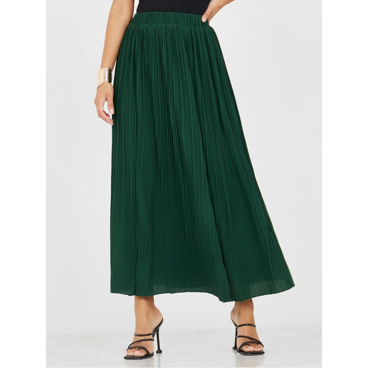 Styli Elastic Waist Pleated A-Line Maxi Skirt-women-clothing-bottoms-skirts-image-1