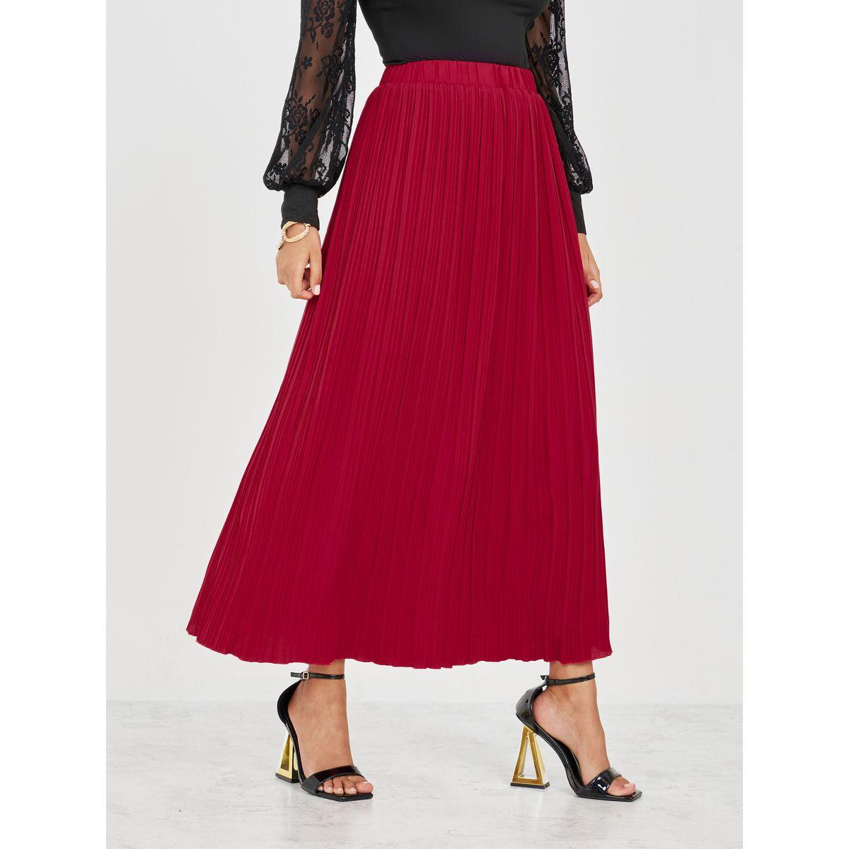 تنورة طويلة كاجوال بكسرات-women-clothing-bottoms-skirts-image-1