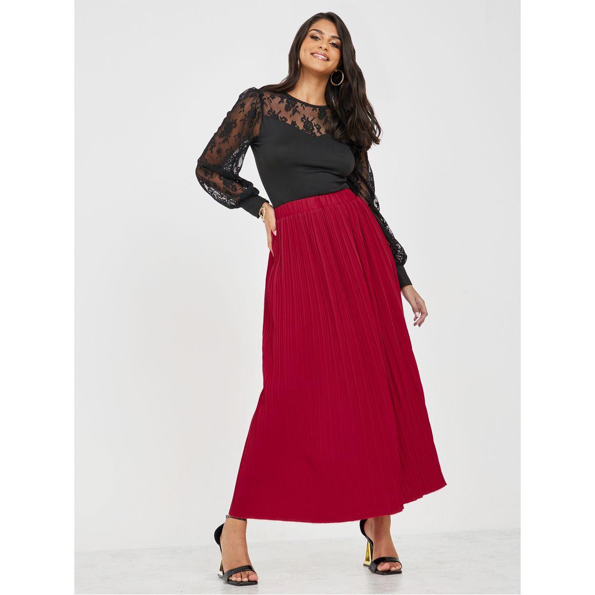تنورة طويلة كاجوال بكسرات-women-clothing-bottoms-skirts-image-2