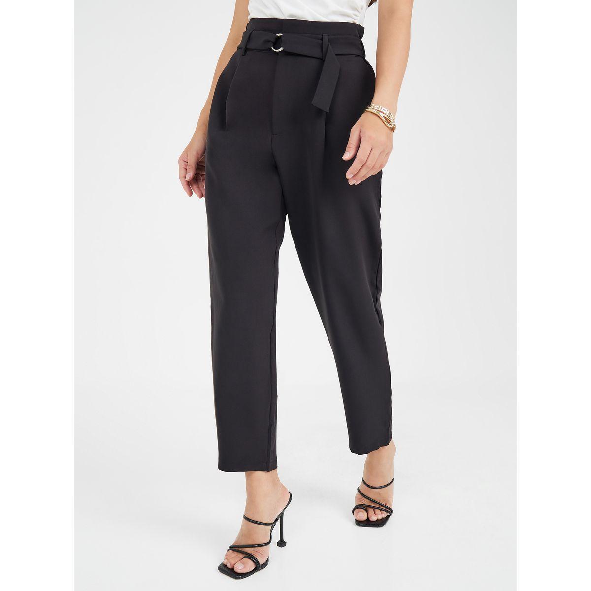 Styli High Rise Tapered Trouser with Self Belt-women-clothing-bottoms-trousers-image-2