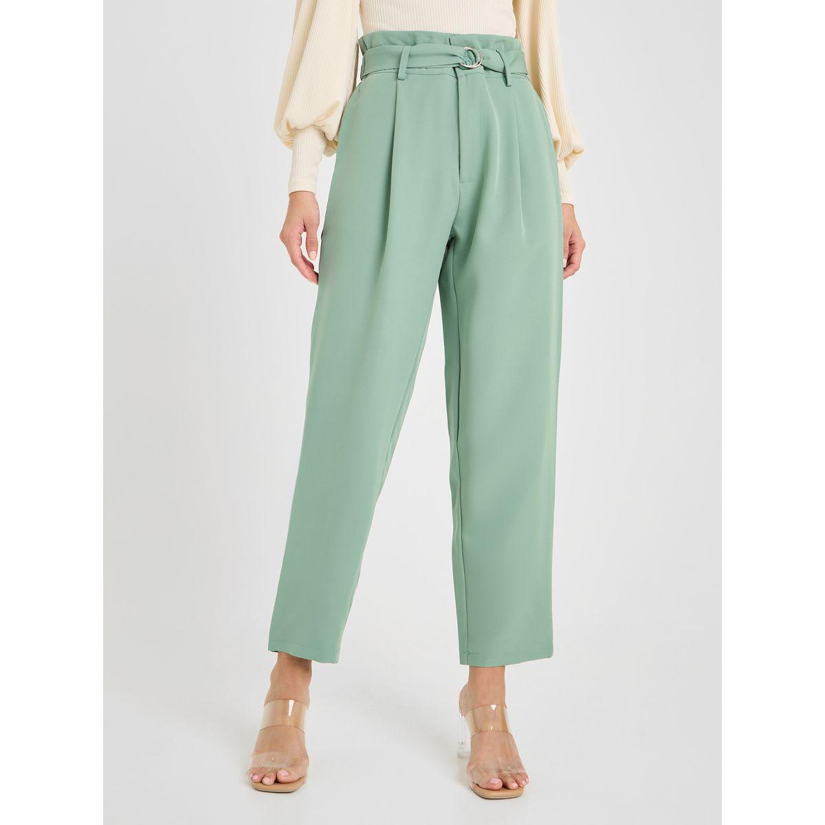 بنطال بقصة مريحة وحزام خصر-women-clothing-bottoms-trousers-image-2