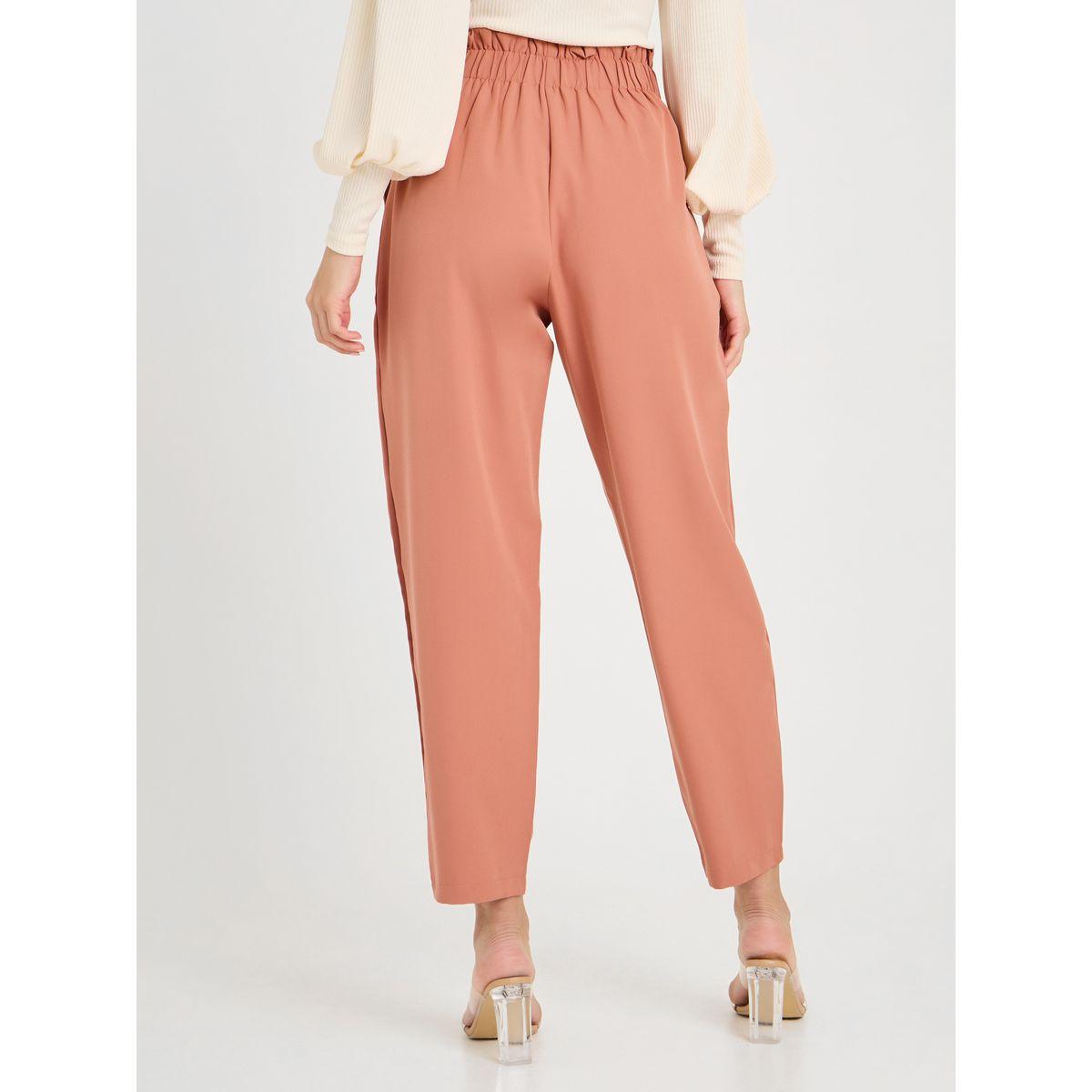 بنطال بقصة مريحة وحزام خصر-women-clothing-bottoms-trousers-image-4