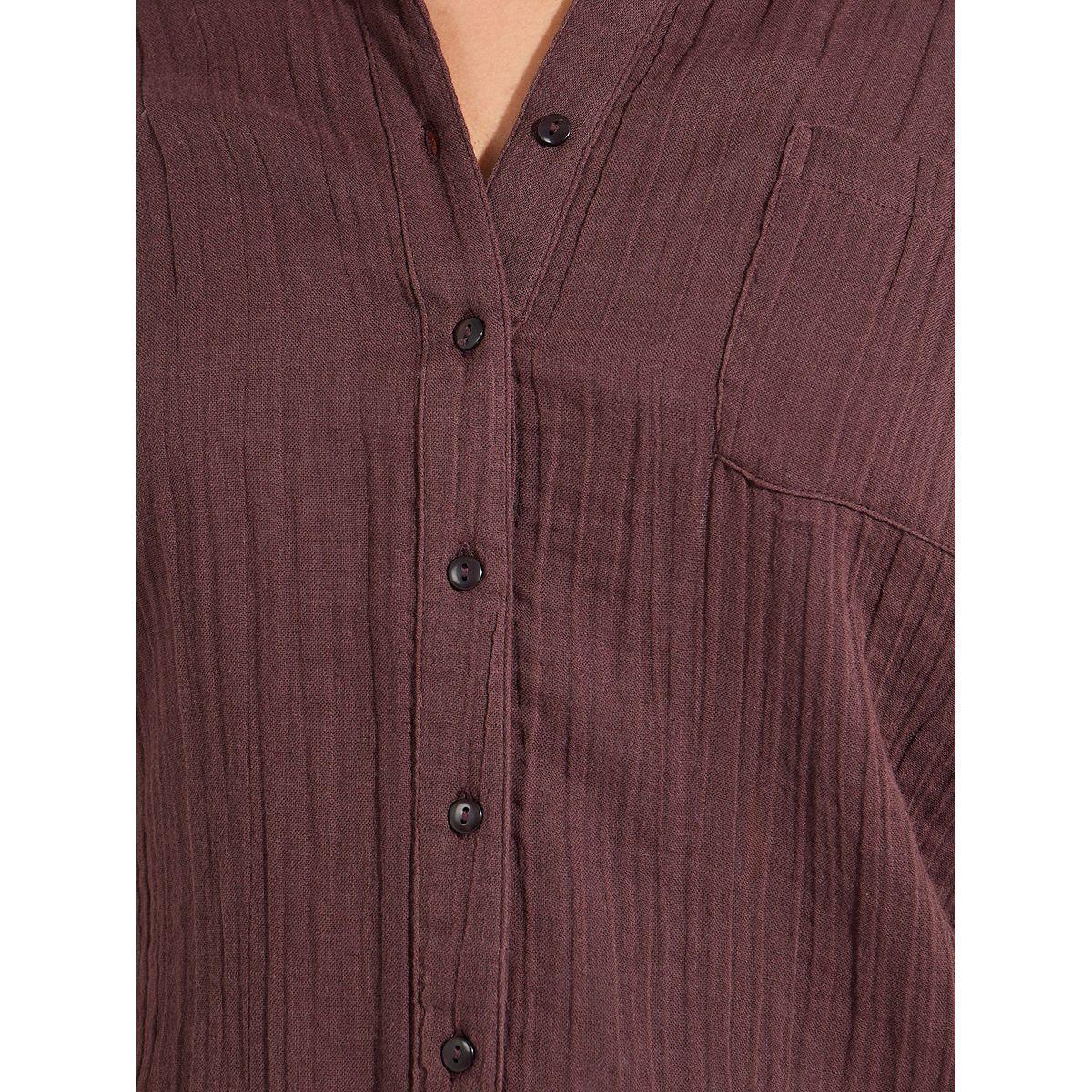 بلوزة بتفاصيل بارزة الملمس مع قصة عادية وازرار-women-clothing-shirtsandblouses-shirts-image-4