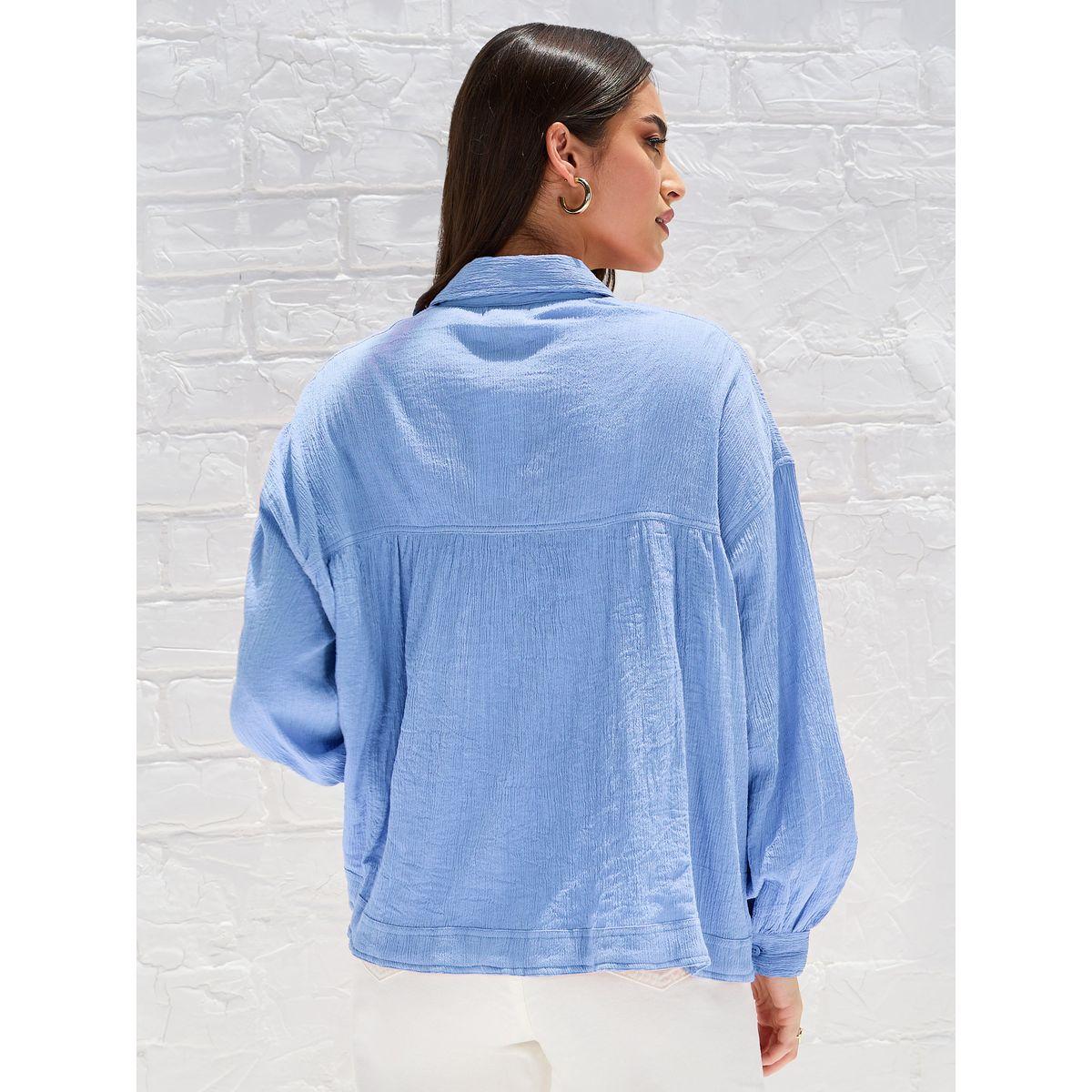 Styli Elevate Drop Shoulder Crepe Oversized Shirt with Patch Pocket-women-clothing-shirtsandblouses-shirts-image-5