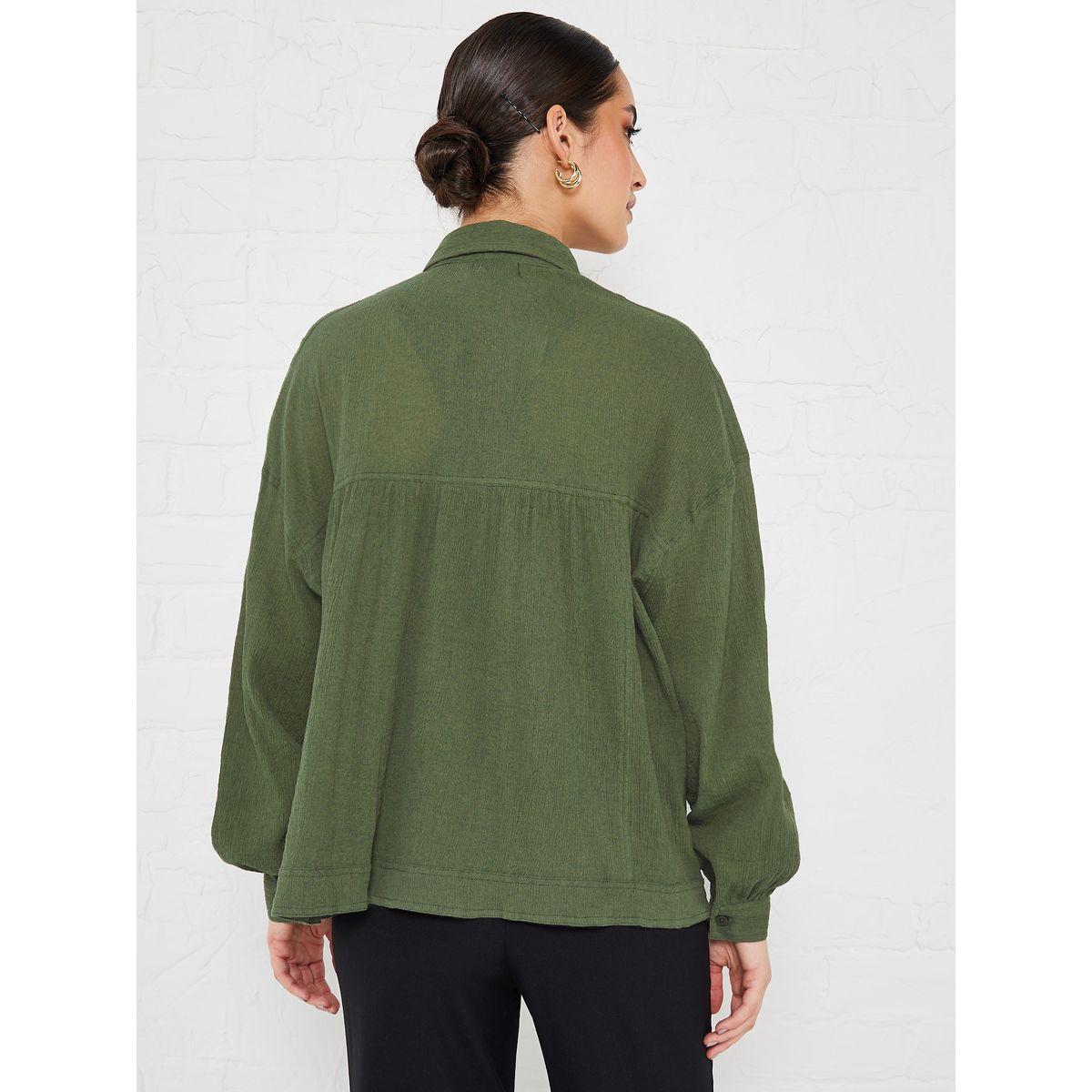 Styli Elevate Drop Shoulder Crepe Oversized Shirt with Patch Pocket-women-clothing-shirtsandblouses-shirts-image-6