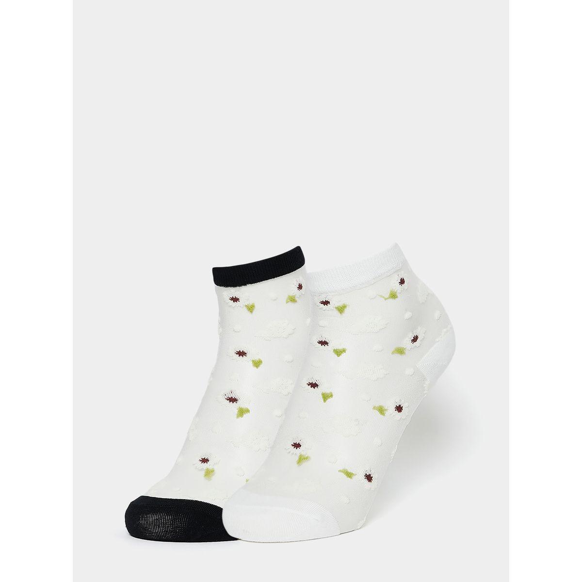 Styli Pack of 2 - Embroidered Pattern Socks-women-socksandstockings-image-1