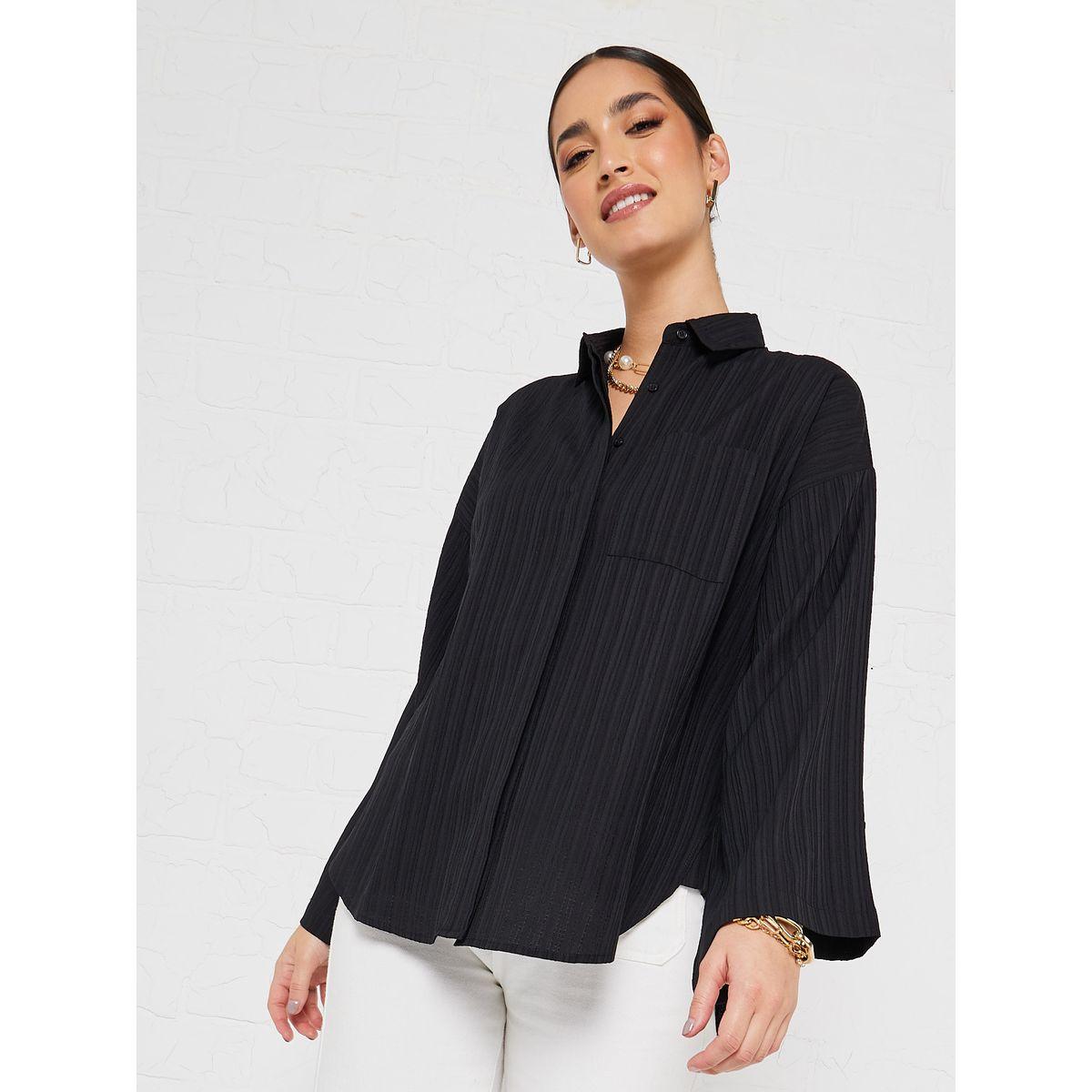 Styli Elevate Flare Sleeve Crepe Oversized Longline Shirt-women-clothing-shirtsandblouses-shirts-image-6