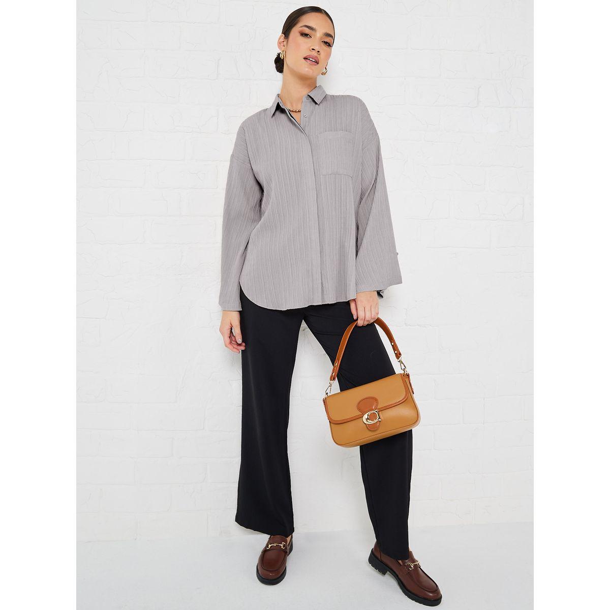 ستيلي إليفيت بأكمام واسعة من الكريب طويل الأبعاد-women-clothing-shirtsandblouses-shirts-image-2