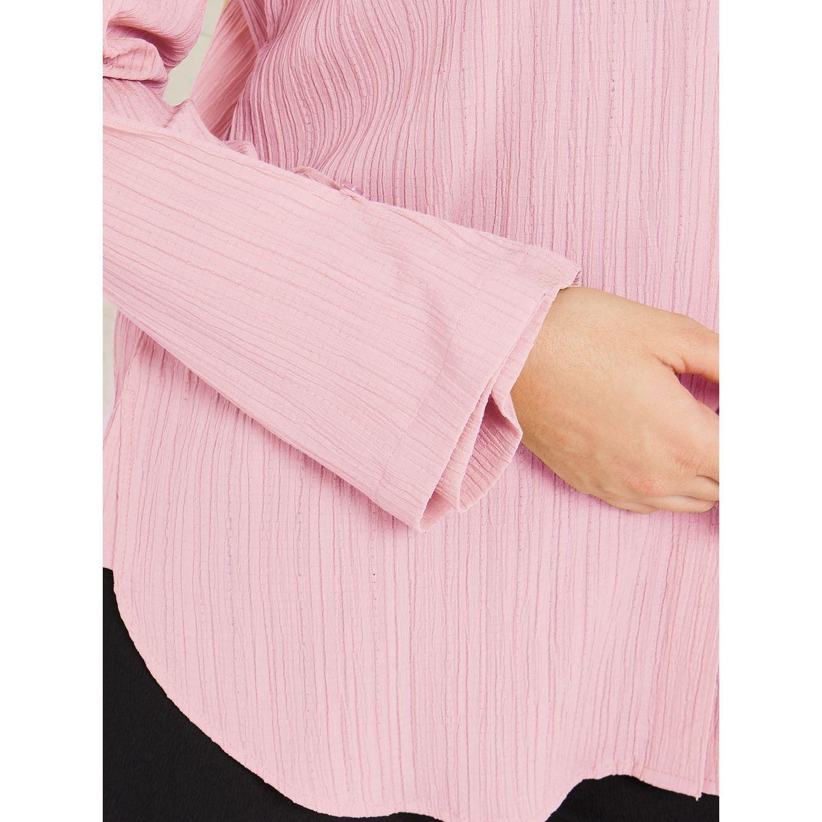 Styli Elevate Flare Sleeve Crepe Oversized Longline Shirt-women-clothing-shirtsandblouses-shirts-image-4